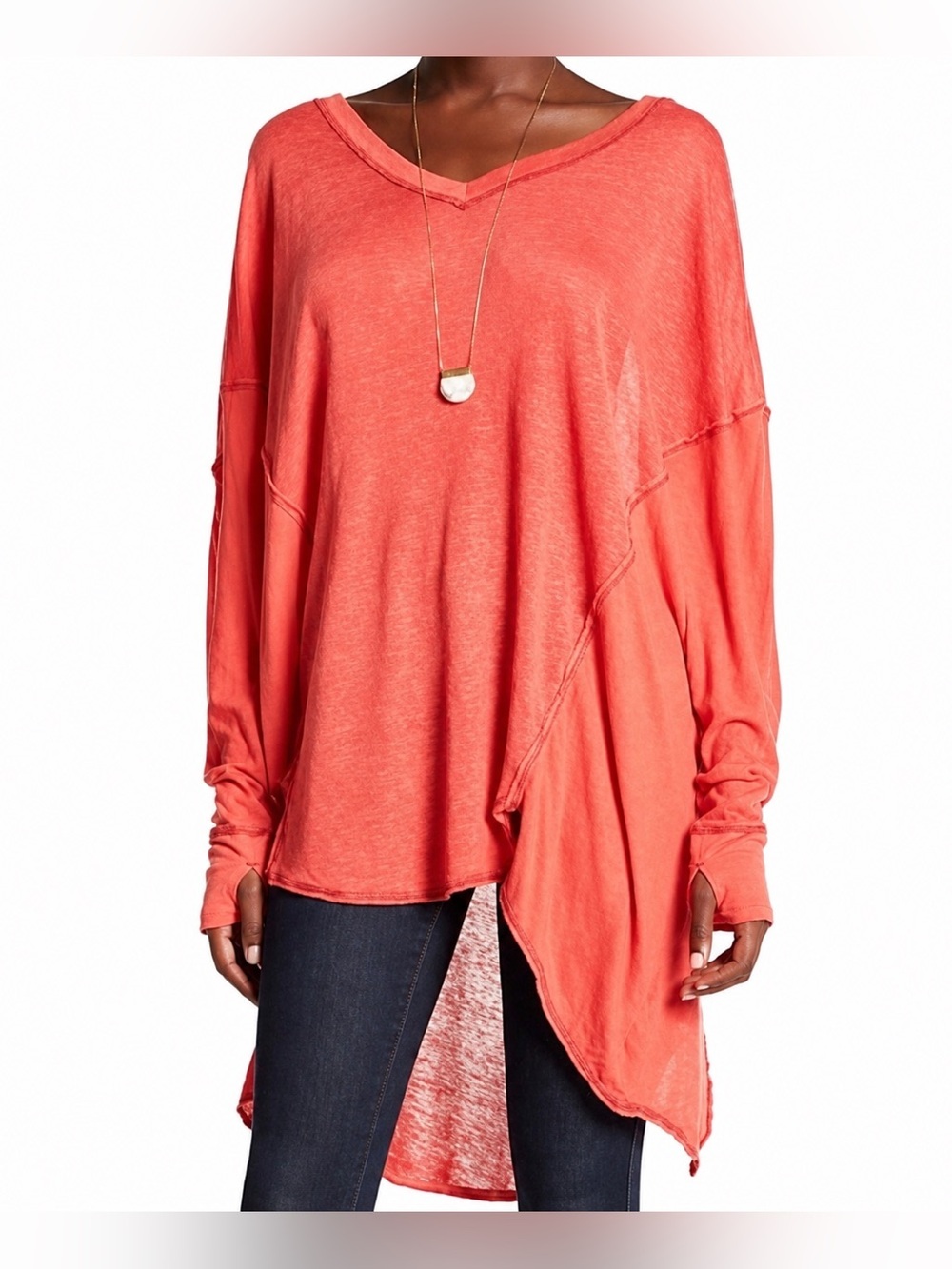 We the Free Never Give Up linen blend oversized top, small
